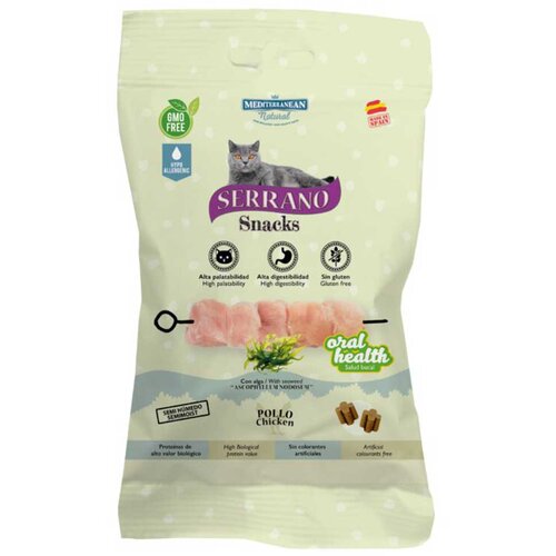 Mediterranean_Natural Mediterranean Poslastice za mačke Serrano Oral Care, Piletina, 50 g Cene