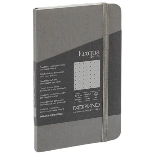  EcoquaPlus, notes, 80 lista, Fabriano, odaberite motiv 9x14 Tačke Siva Slike