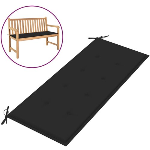 VidaXL jastuk za vrtnu klupu crni 120 x 50 x 3 cm Slike