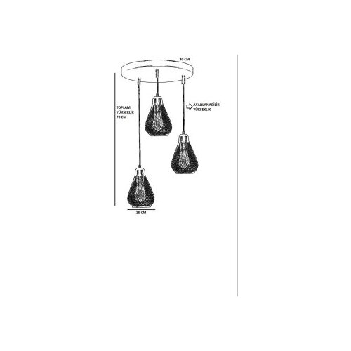 Opviq armut 8716-3 blackgold chandelier Cene