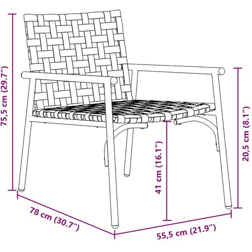  Vrtna stolica 2 pcs Smeđa 78 x 55,5 x 75,5 cm poliratan Slike