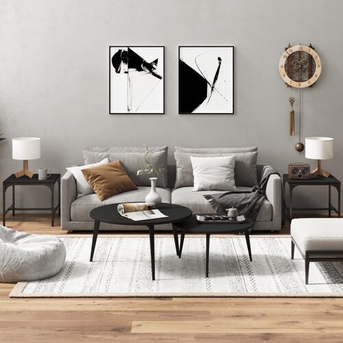 VidaXL Stranska mizica 2 kosa črna 40x40x35 cm inženirski les Slike