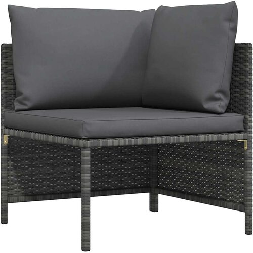  Modularna kutna sofa od poliratana s jastucima siva Cene