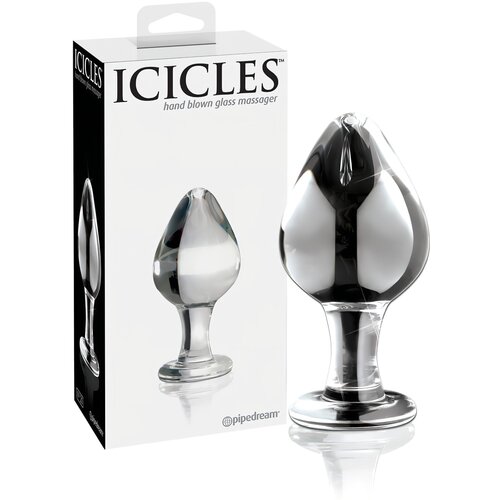 Icicles br. 25 - stožasti stakleni analni dildo (proziran) Cene
