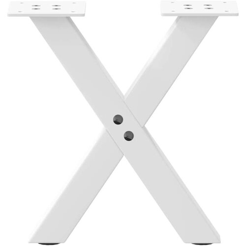  Noge za klubsko mizico v obliki črke X, 2 kosa, bele, 30 x (30-31) cm, jeklo Slike