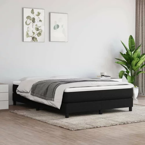  Box spring posteljni z vzmetnico črn 140x190 cm blago, (20737389)