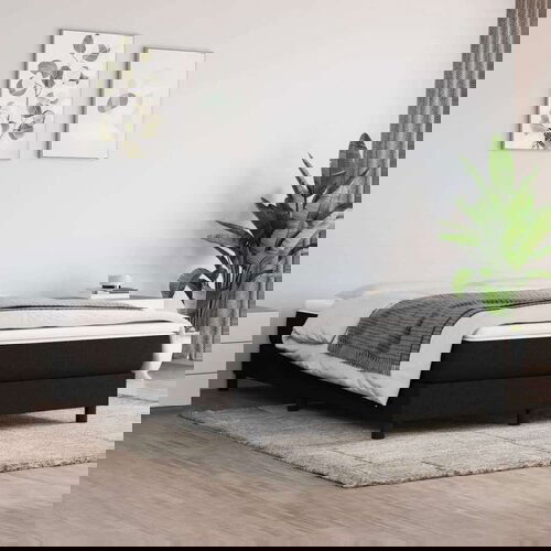  S oprugama i madracem crni 140 x 190 cm od tkanine Cijene