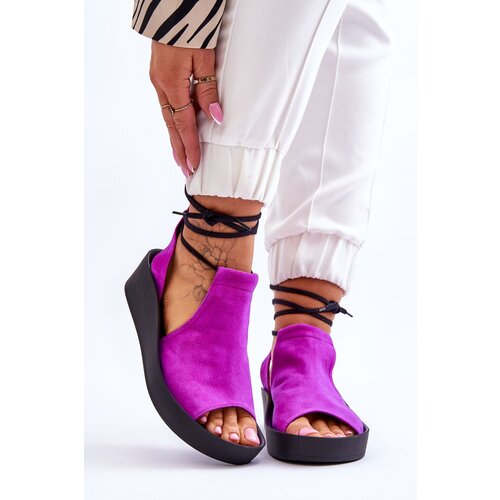 Zazoo Suede Wedge Sandals Nicole Cene