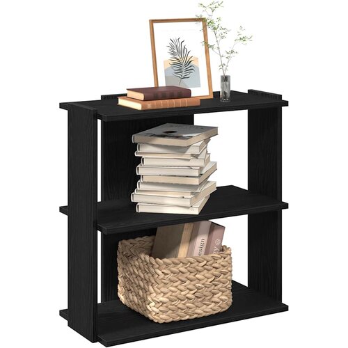 vidaXL Regal za knjige s 3 razine crni 60x30x80 cm konstruirano drvo Cijene