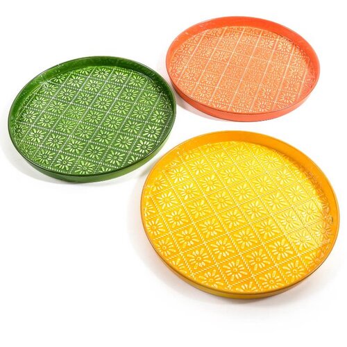 Mhome Pladenj Retro 31cm / okrogel / več barv / kovina, (5000199859) Slike