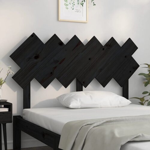  Uzglavlje za krevet Crno 132x3x81 cm od masivne borovine Slike