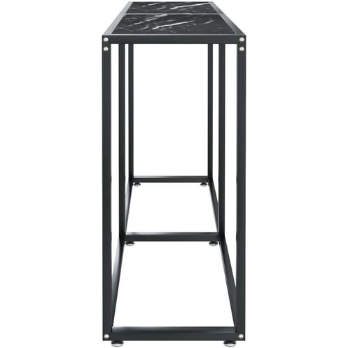 VidaXL Konzolni stol boja crnog mramora 140x35x75,5 cm kaljeno staklo Slike
