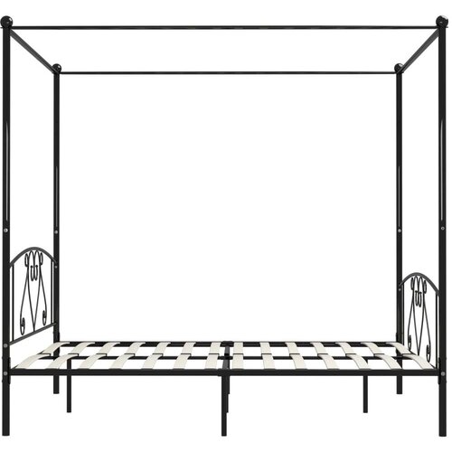  za krevet s nadstre&amp;scaron;nicom crni metalni 180 x 200 cm Slike