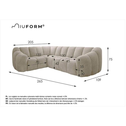 Miuform Siva kutna garnitura (s lijevim kutom/u obliku slova L) Shell &amp;ndash; Slike