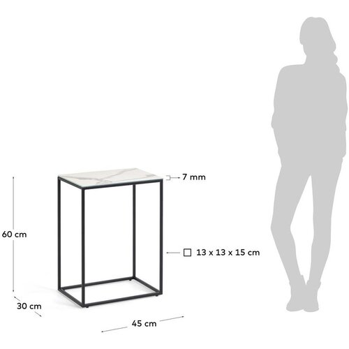 Kave Home Pomoćni stol s keramičkom daskom 30x45 cm Rewena &amp;ndash; Slike
