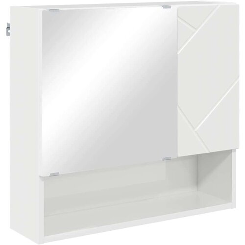 VidaXL Ogledalo ormar s policom Visoko sjajno bijela 59 x 17 x 55 cm Slike
