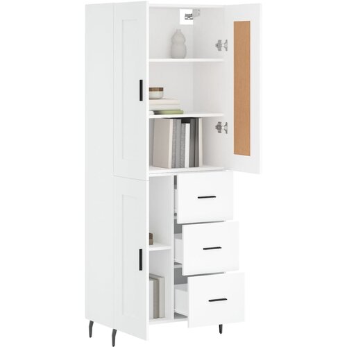  Visoka komoda bijela 69,5x34x180 cm konstruirano drvo Slike