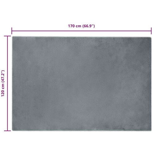  Faux Rabbit Fur Rug Antracit 120 x 170 cm Poliester Slike
