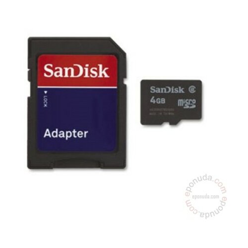Sandisk MICRO SD 4GB + SD SDAPTER MOBILE 66870 memorijska kartica Slike