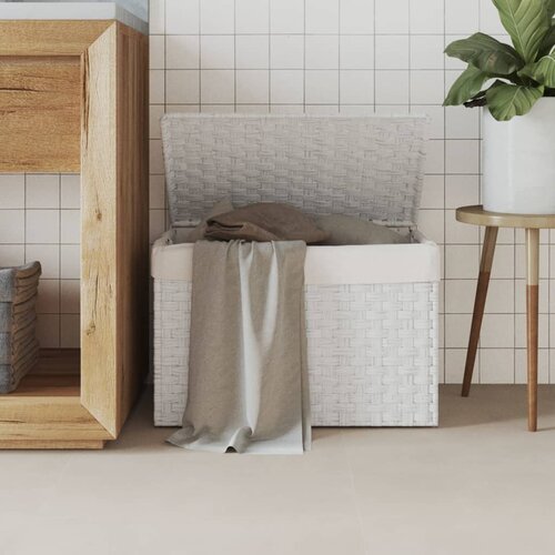 VidaXL Ko&amp;scaron;ara za rublje s poklopcem bijela 55 5x35x34 cm od poliratana Slike