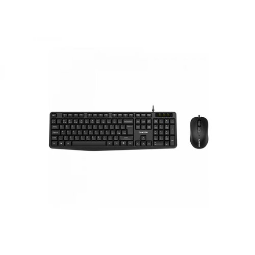 Canyon USB standard KB, 104 keys, water resistant UK layout bundle with optical 3D wired mice 1000DPI,USB2.0, Black, cable length 1.5m(KB)/1.5m(MS), 443*145*24mm(KB)/115.3*63.5*36.5mm(MS), 0.44kg Cene