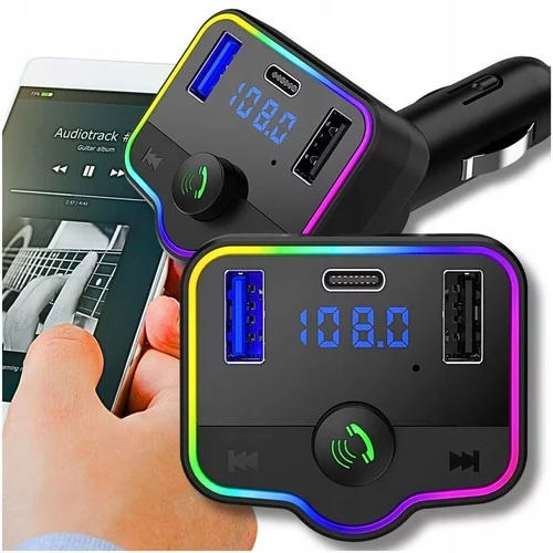  RGB auto FM transmiter MP3 bluetooth 5.0 i punjač 2x USB 3.0 12-24V