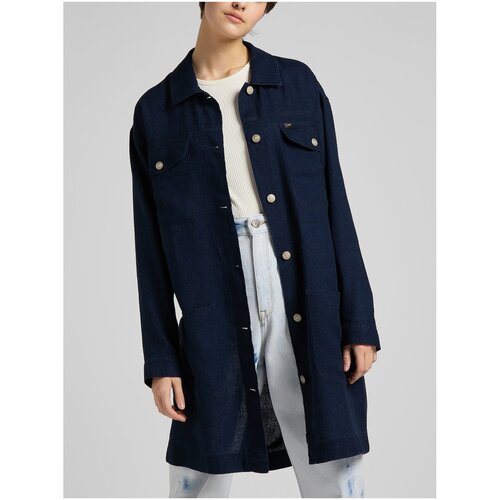 Lee Dark Blue Women's Denim Shirt Light Coat - Women Cene