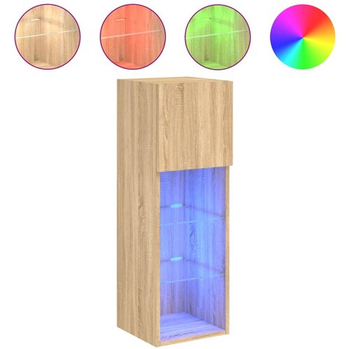 vidaXL TV omarica z LED lučkami sonoma hrast 30,5x30x90 cm, (20988864) Cene