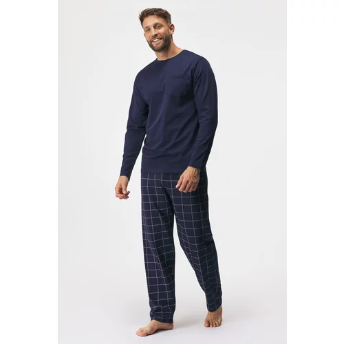 MEN-A Dolga bombažna pižama Brett
