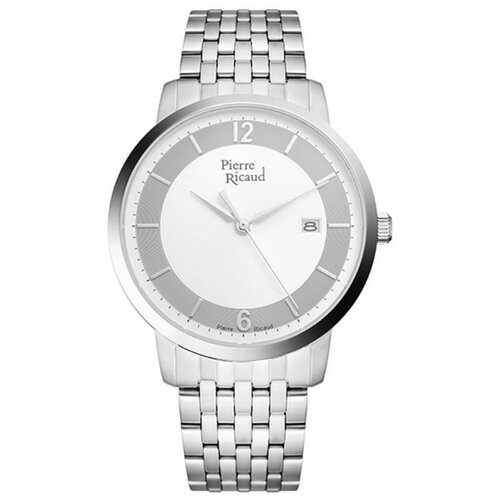 Pierre Ricaud muški quartz datum sivi elegantni ručni sat sa metalnim kaišem Cene