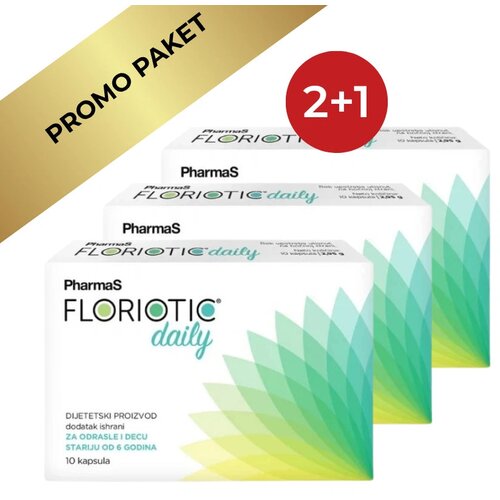 PharmaS Paket 3x Floriotic Daily &amp;ndash; Probiotik za crevnu floru | 30 dana kori&amp;scaron;ćenja Slike
