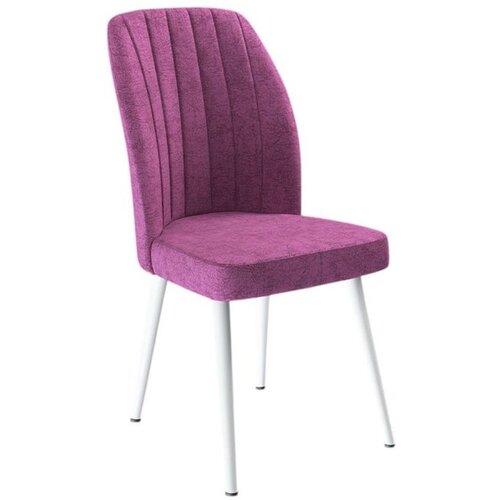 Hanah home set trpezarijskih stolica Platinum 4 kom, ljubičasta tkanina Jerry, bele metalne noge Cene