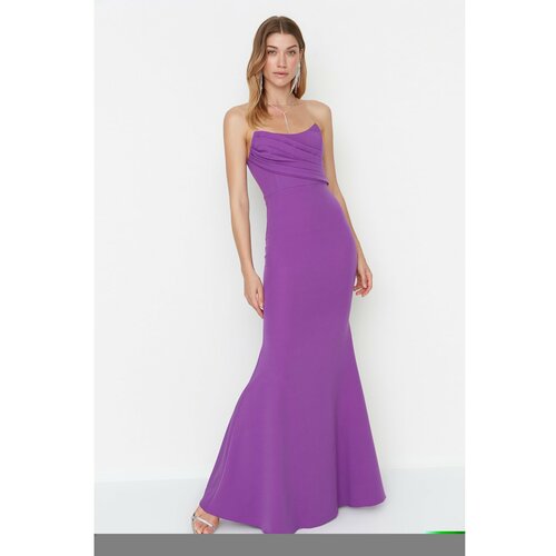 Trendyol Purple Collar Detailed Evening Dress & Graduation Dress Slike
