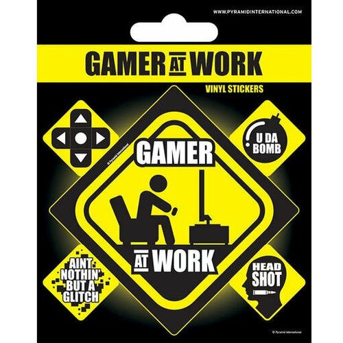 Pyramid Gamer at Work Vinyl Sticker Slike
