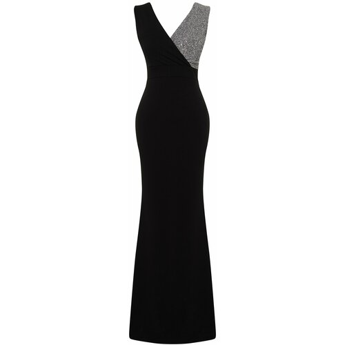 Trendyol Black Fitted Long Elegant Evening Dress Cene