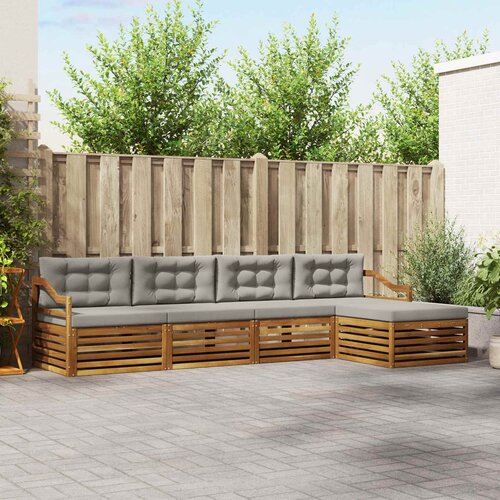  Set vanjskih sofa 5 kom. Prirodna i svijetlo siva 325 x 162,5 x 73 cm Cene