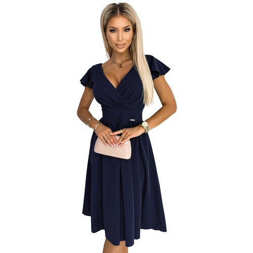 Numoco Dress with neckline and short sleeves Slike
