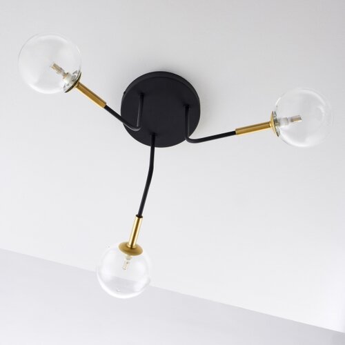 Jupiter 2039 - Luster na &amp;scaron;ipci BURANO 3xG9/10W/230V crna/zlatna/prozirna Slike