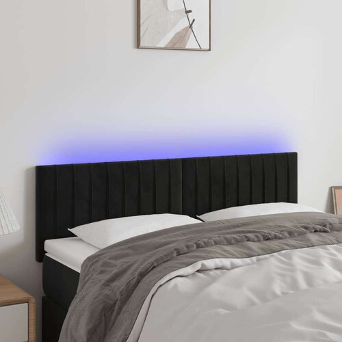  LED posteljno vzglavje črno 144x5x78/88 cm blago, (20936379) Slike