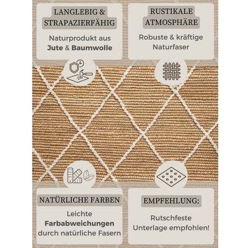 Hanse Home ročno tkana preproga iz jute v naravni barvi 80x150 cm kunu &amp;ndash; Slike