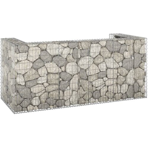 vidaXL gabionska stena za koše za smeti pocinkano jeklo 250x100x110 cm Cene