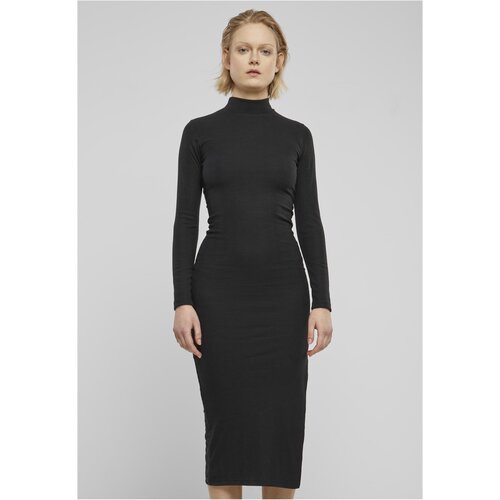 Urban Classics Women&amp;#039;s ribbed turtleneck dress black Slike