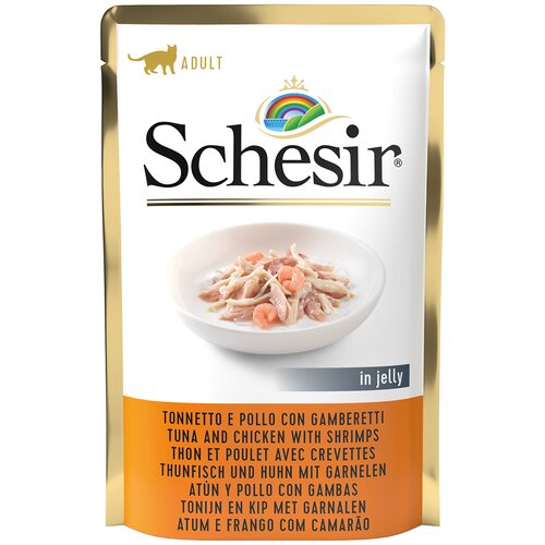 Schesir Jelly vrećice 6 x 85 g - Tuna s piletinom i kozicama Slike