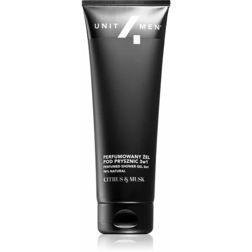 Unit4Men Perfumed shower gel 3 u1 šampon, regenerator i gel za tuširanje s mirisom Citrus and Musk 200 ml