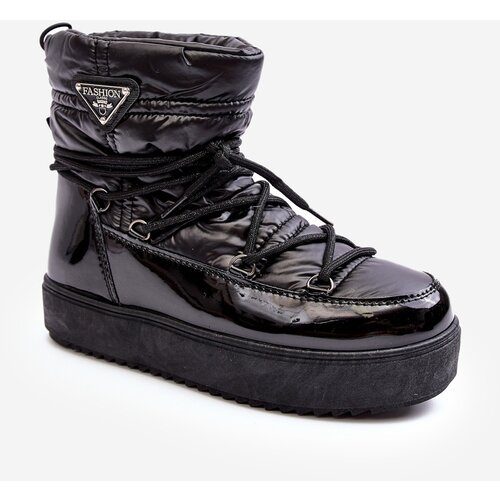 Boto Women's platform snow boots with black laces Fleure Cene