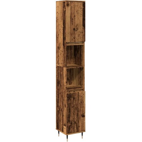Maison Chic Kopalniška omarica - Kopalniški kabinet starinski les 30x30x190 cm inženirski les, (21794845) Cene