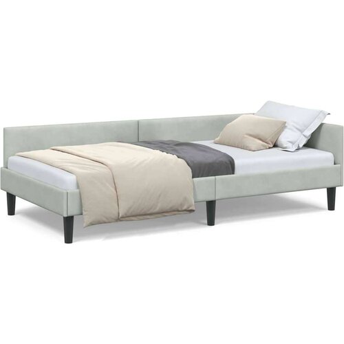 VidaXL krevetni okvir sa kutnim dizajnom svjetlosiva 90 x 200 cm Slike