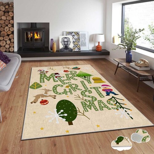 Conceptum Hypnose Tepih sa novogodi&scaron;njim motivima Asr-Crpt-71, Pravougaoni, 100 x 140 cm, &Scaron;areni Cijene