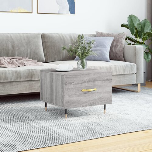 vidaXL Klubska mizica siva sonoma 50x50x40 cm inženirski les Cene