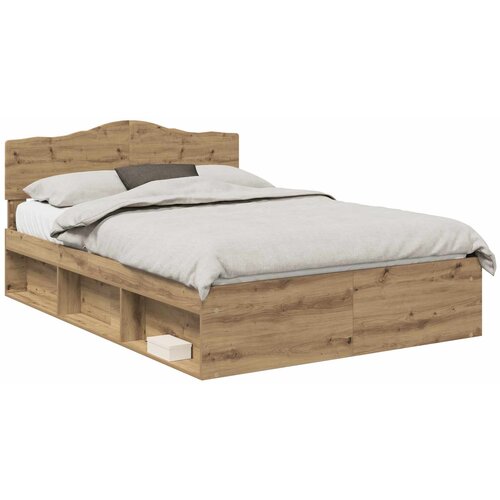 vidaXL konstrukcija postelje oreh 150 x 200 cm masivno borovo les, (5000102589) Cene